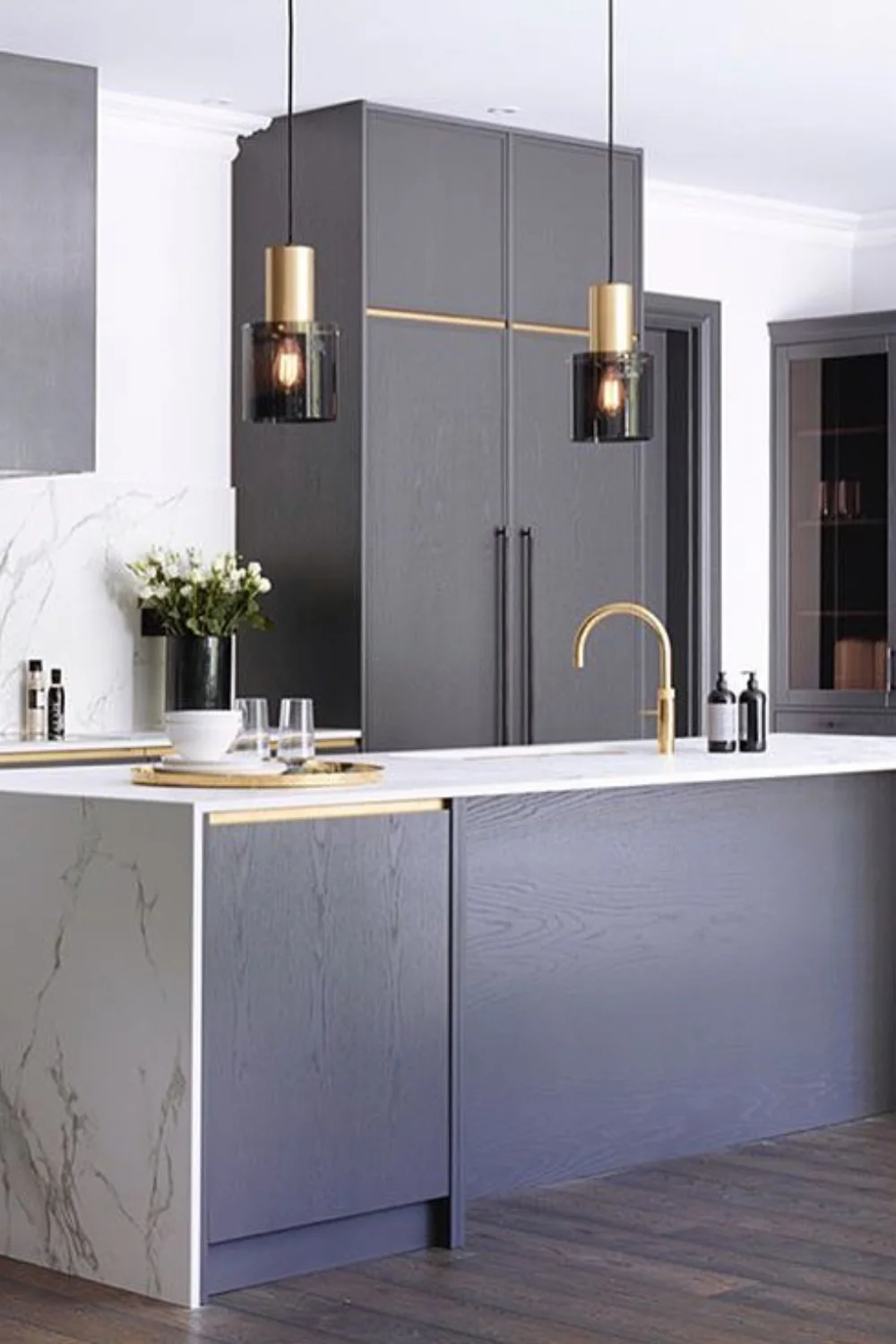Retro Smoke Grey Glass Pendant Light - Image 4