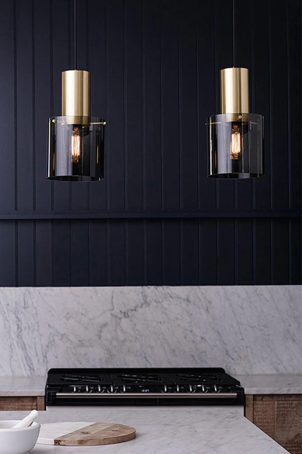 Retro Smoke Grey Glass Pendant Light - Image 8