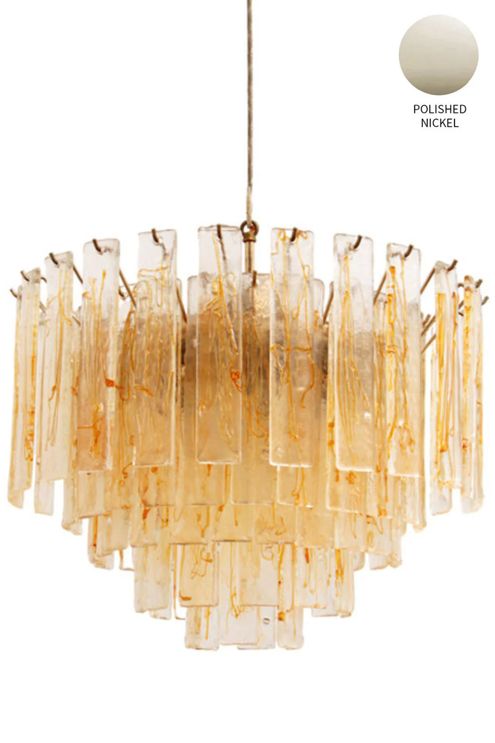Amber Art Glass Tiered Chandelier - Image 22