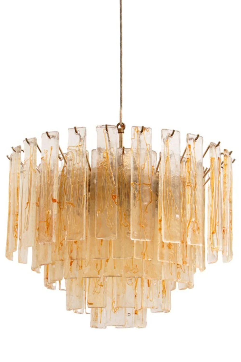Amber Art Glass Tiered Chandelier - Image 5