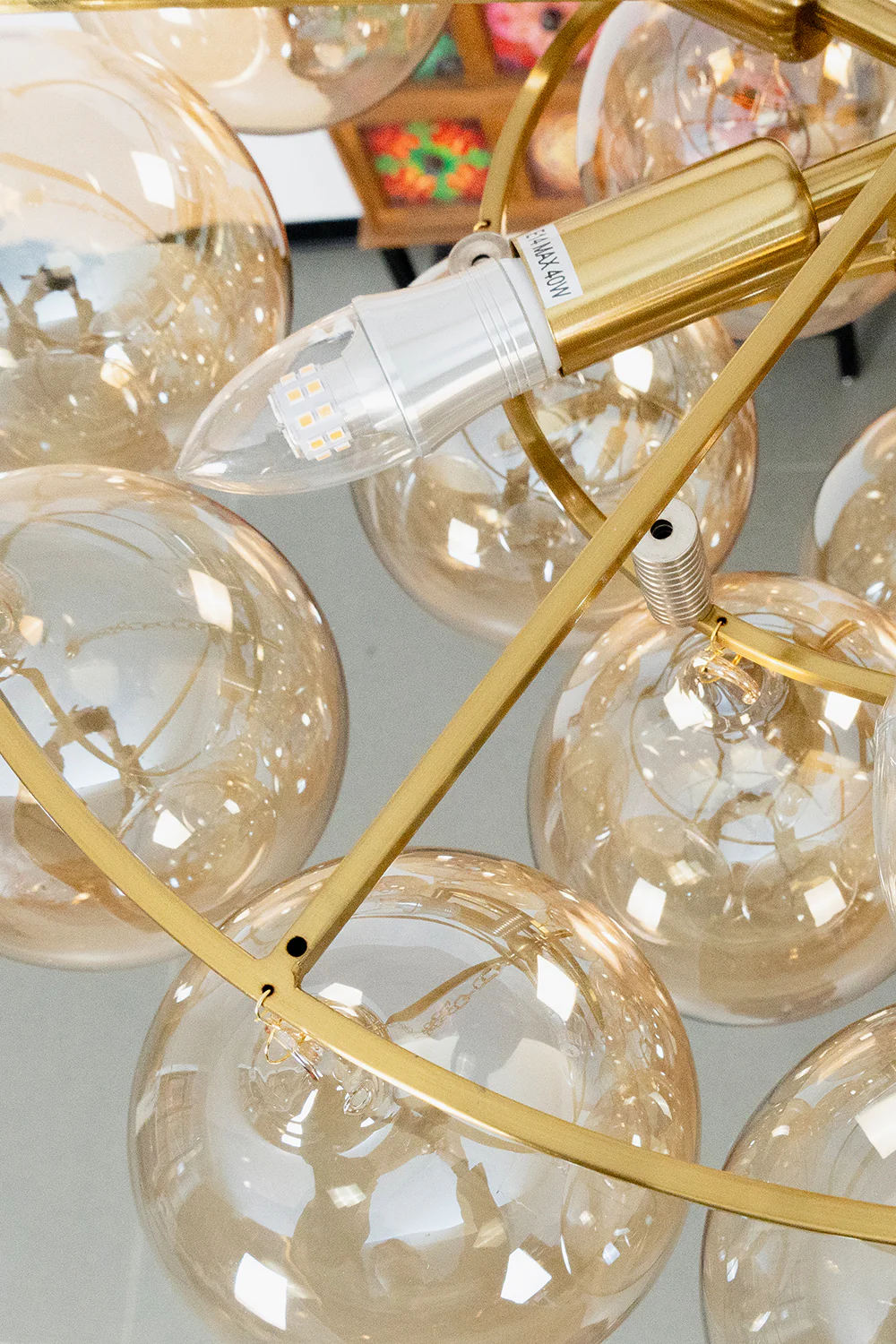Amber Bubble Glass Chandelier - Image 16