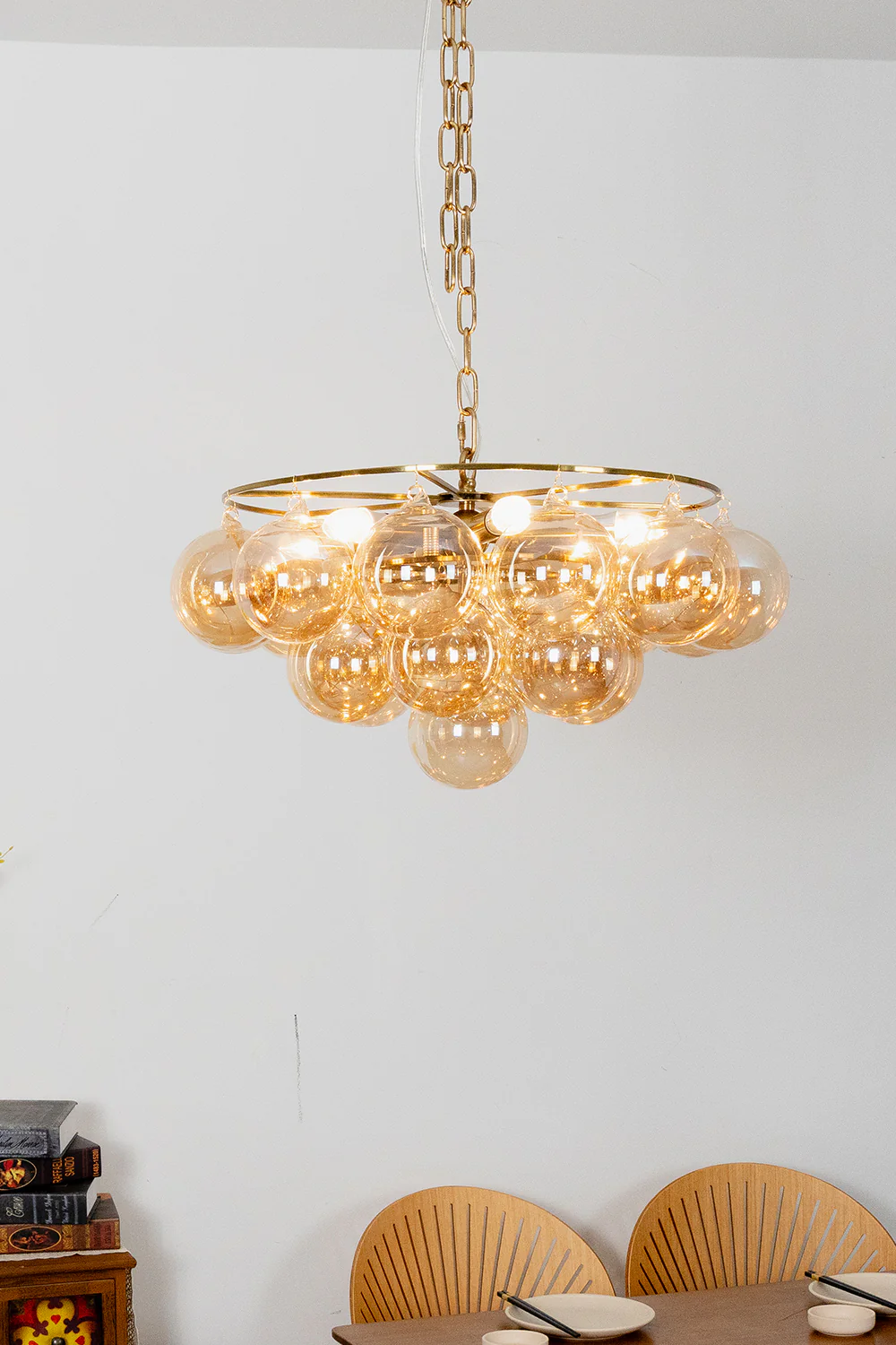 Amber Bubble Glass Chandelier - Image 2