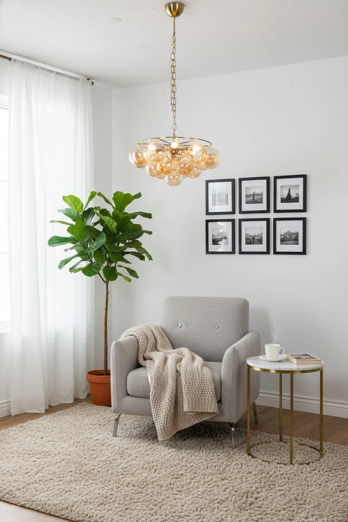 Amber Bubble Glass Chandelier - Image 5
