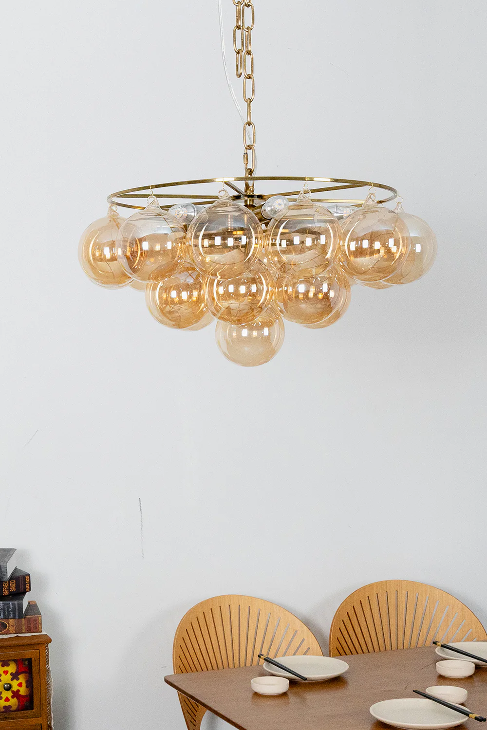 Amber Bubble Glass Chandelier - Image 9