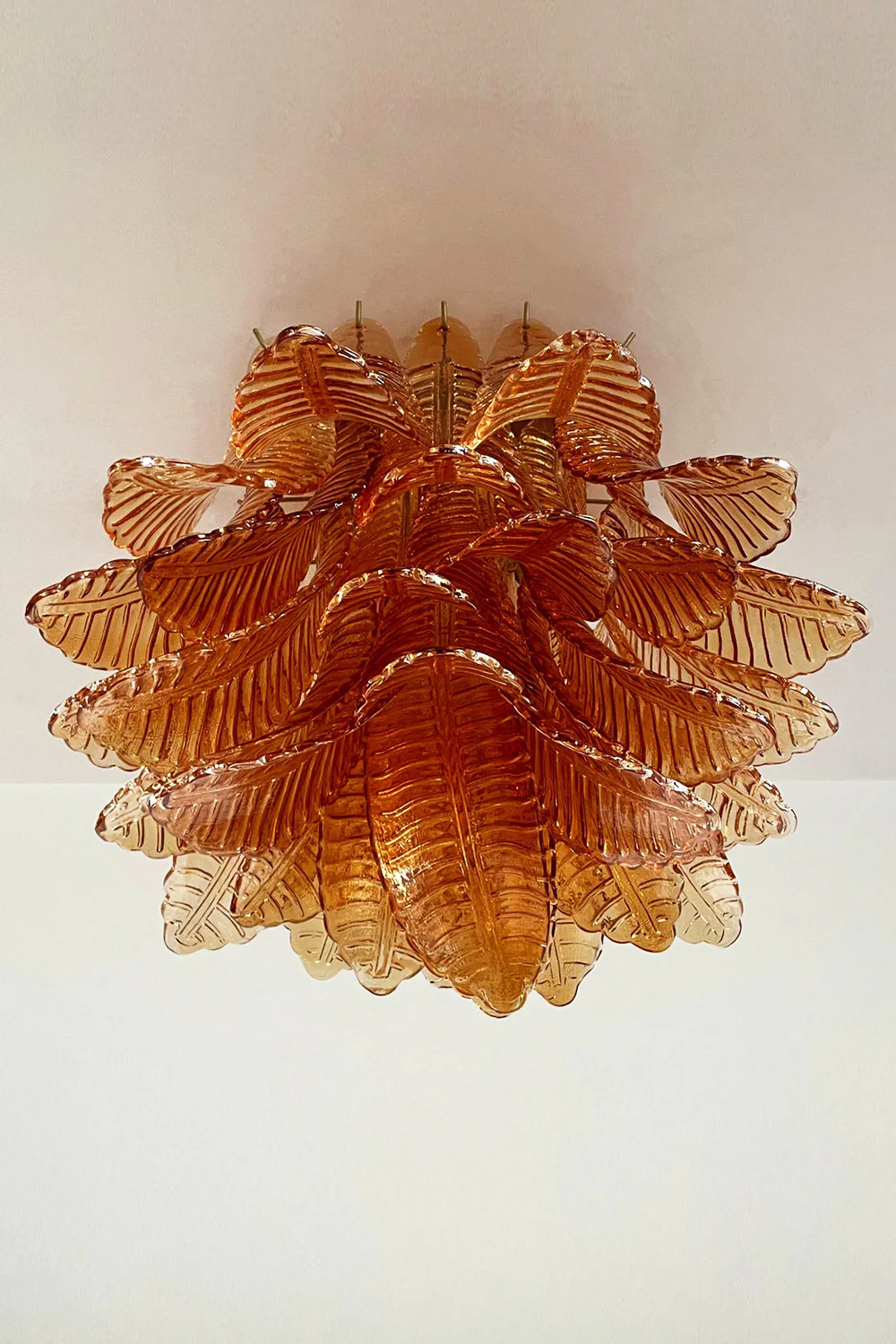 Amber Fern-Leaf Art Glass Ceiling Light - Image 18