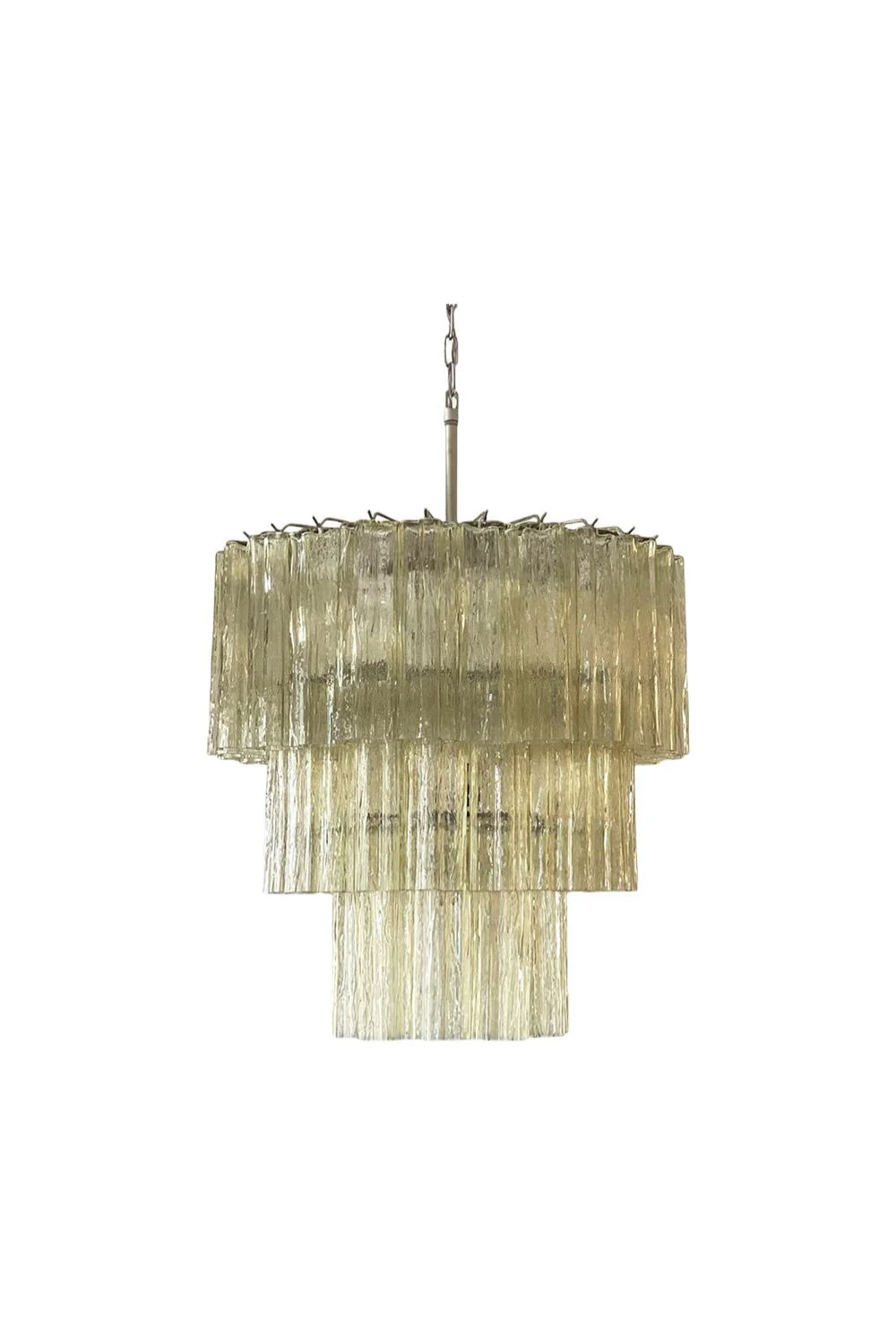 Amber Honey Art Glass Tube Chandelier