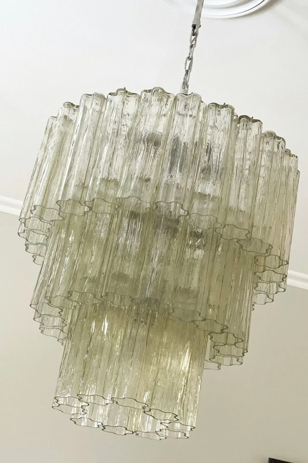 Amber Honey Art Glass Tube Chandelier - Image 11