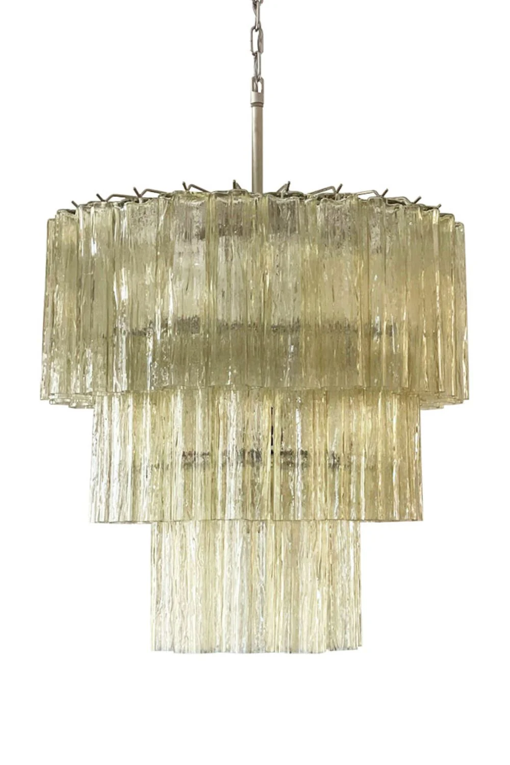 Amber Honey Art Glass Tube Chandelier - Image 13