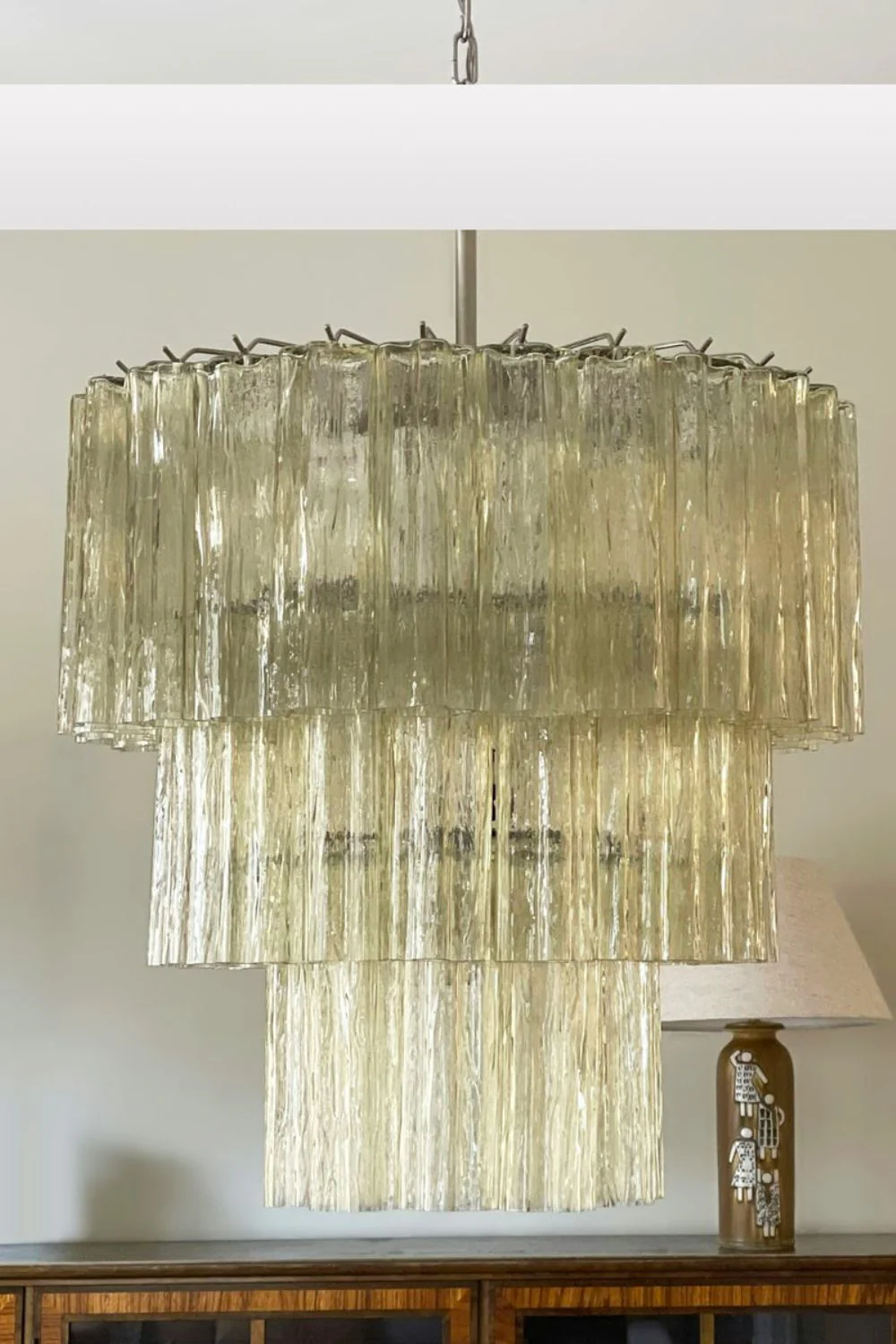 Amber Honey Art Glass Tube Chandelier - Image 5
