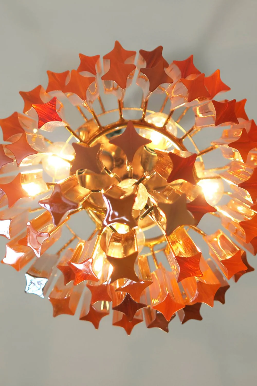 Amber Murano Glass Prism Spiral Chandelier - Image 10