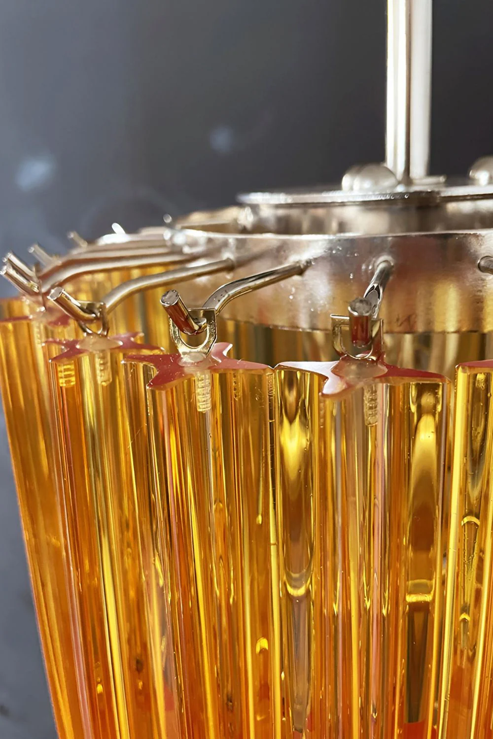 Amber Murano Glass Prism Spiral Chandelier - Image 7