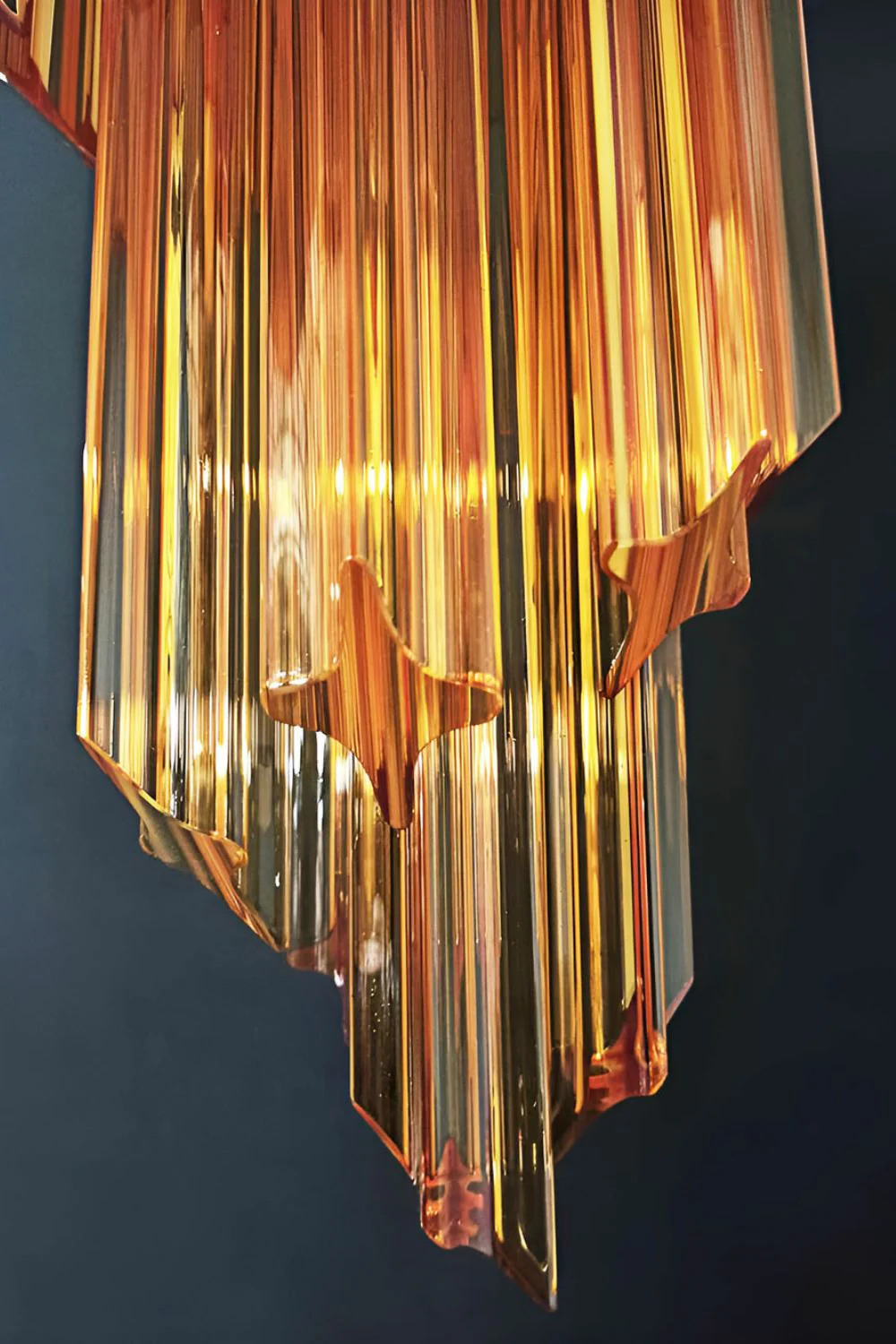 Amber Murano Glass Prism Spiral Chandelier - Image 8