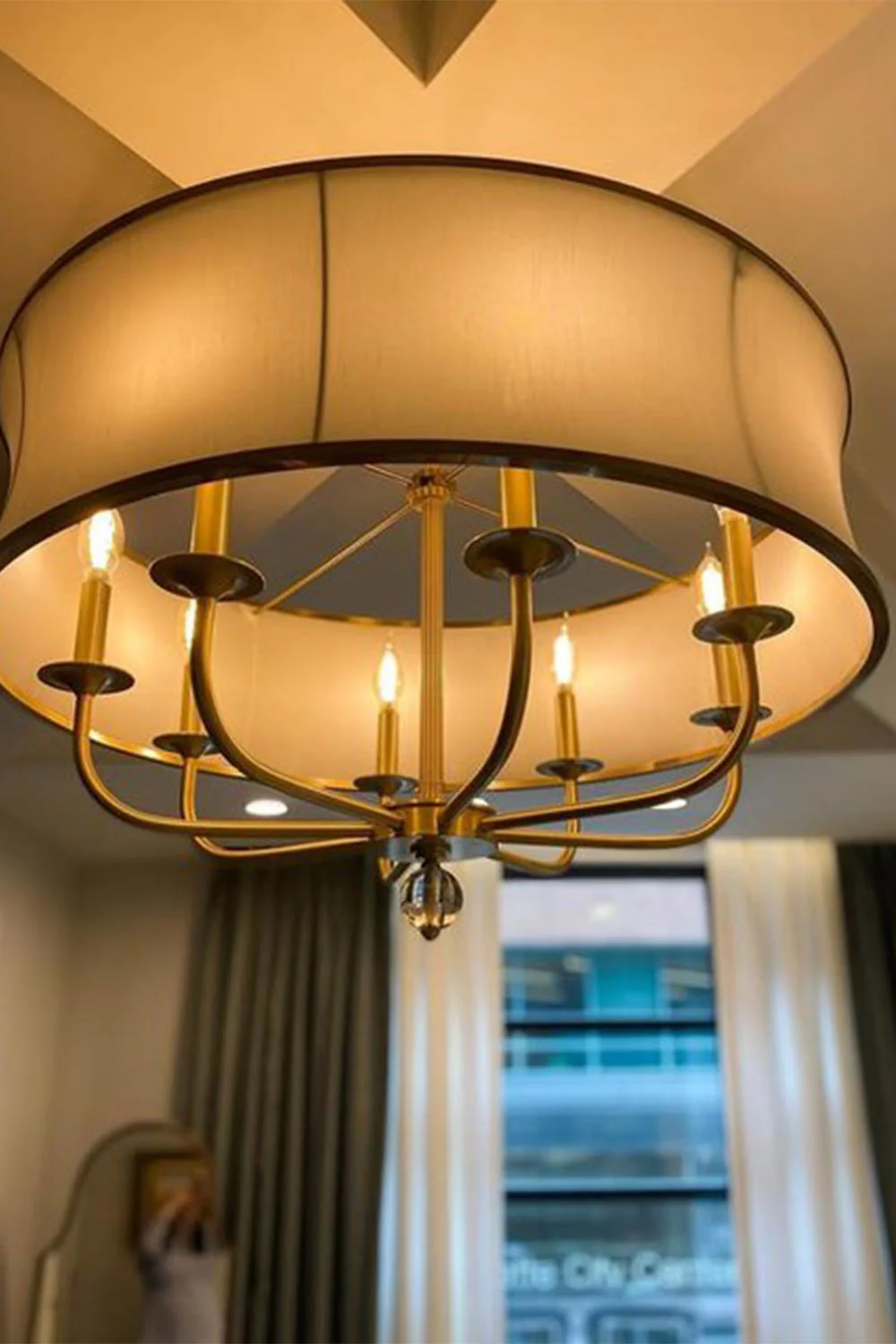 American Brass Simple Chandelier - Image 10