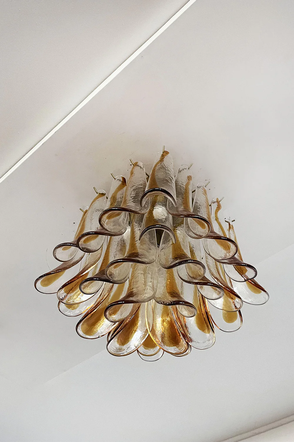 Art Amber Glass Petal Ceiling Light - Image 15