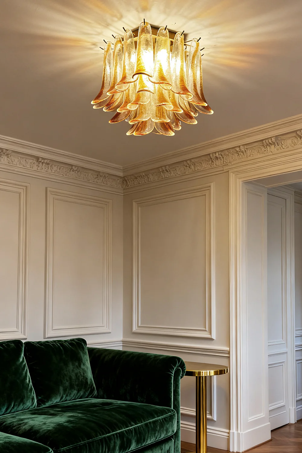Art Amber Glass Petal Ceiling Light - Image 4