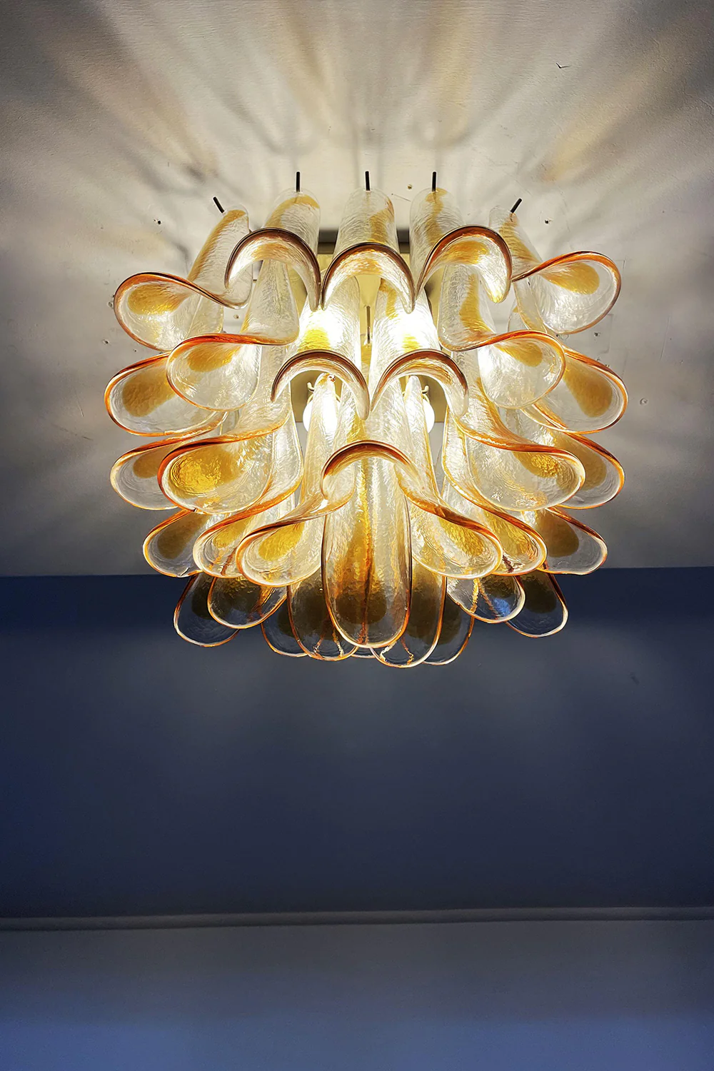 Art Amber Glass Petal Ceiling Light - Image 9