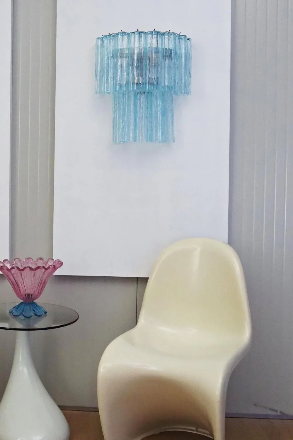 Art Blue Glass Wall Lamp– Tube Design - Image 2