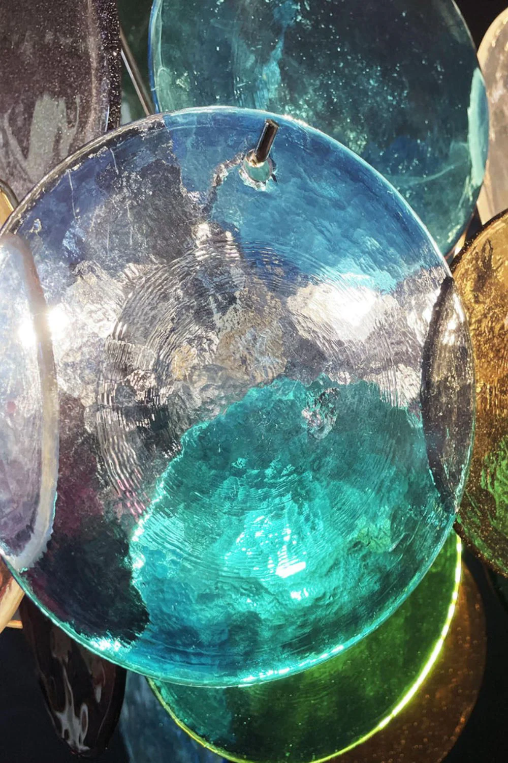 Art Glass Disc Pendant Light - Image 14