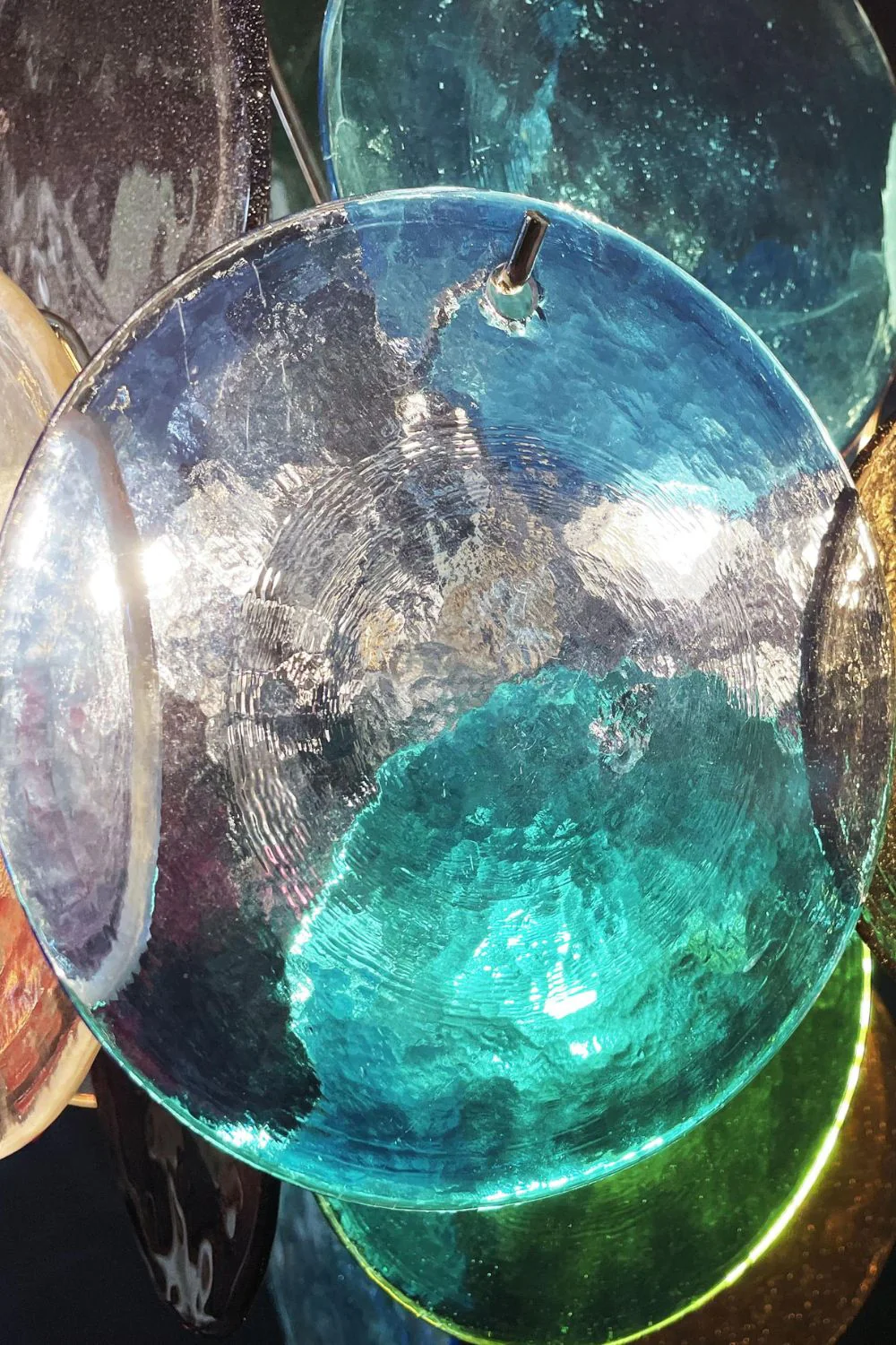 Art Glass Disc Pendant Light - Image 16