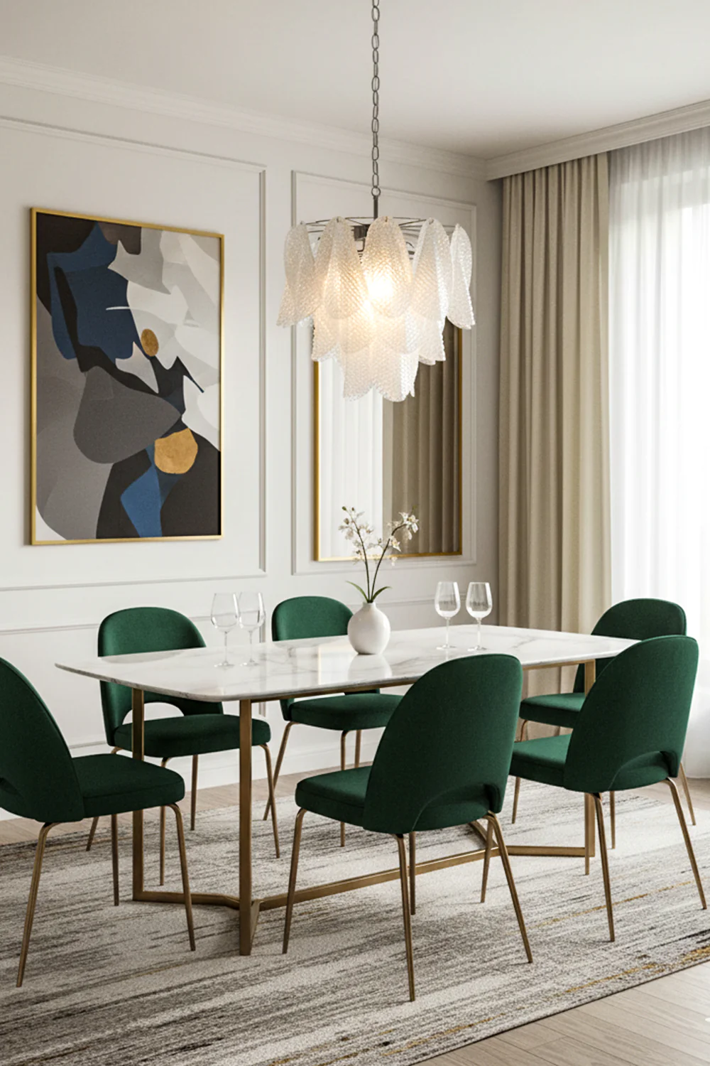 Art Glass Leaf Chandelier - Image 5