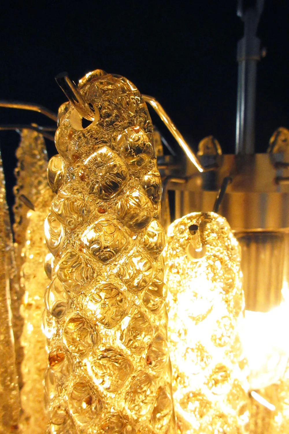 Art Handcrafted Golden Glass Chandelier - Image 12