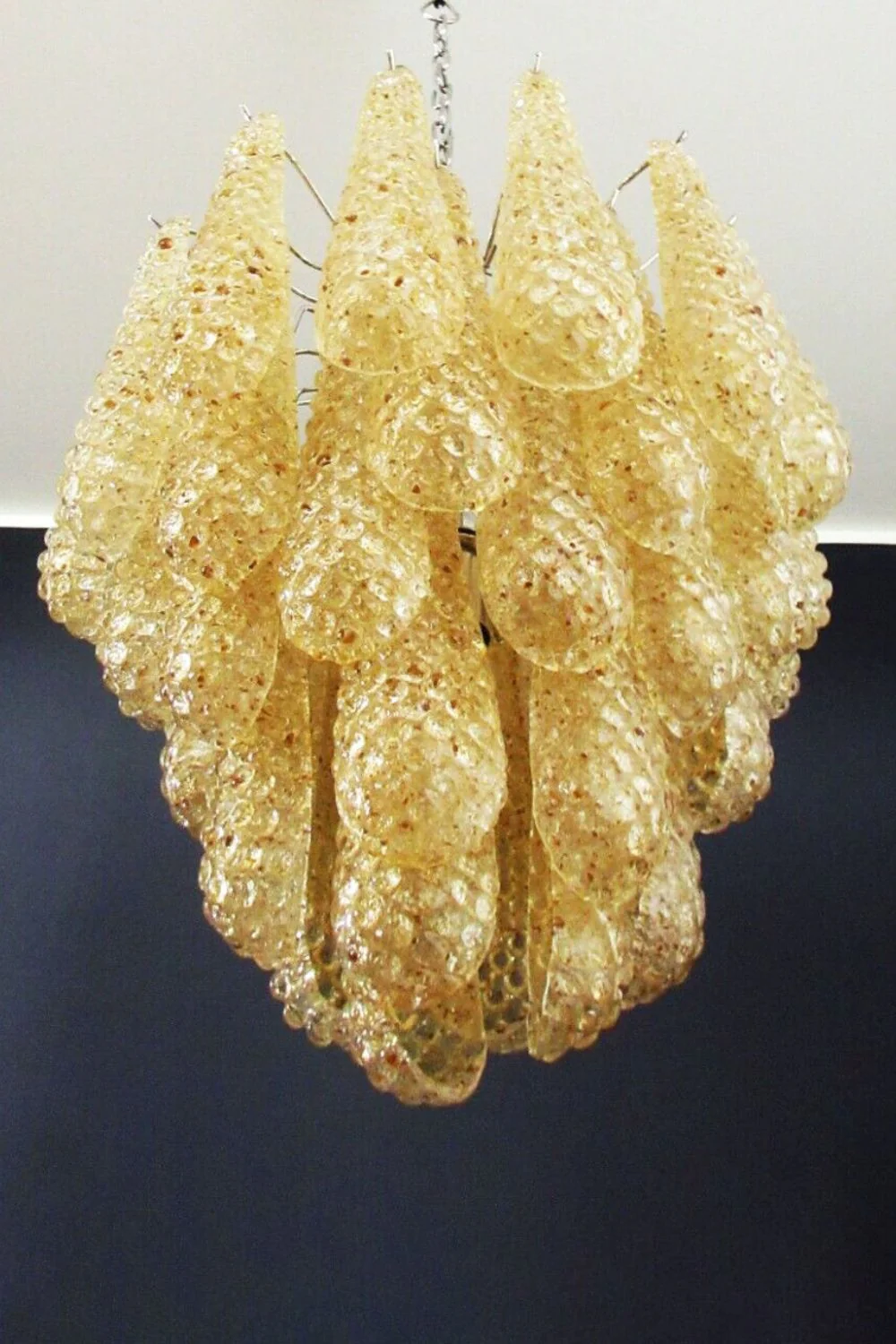 Art Handcrafted Golden Glass Chandelier - Image 8