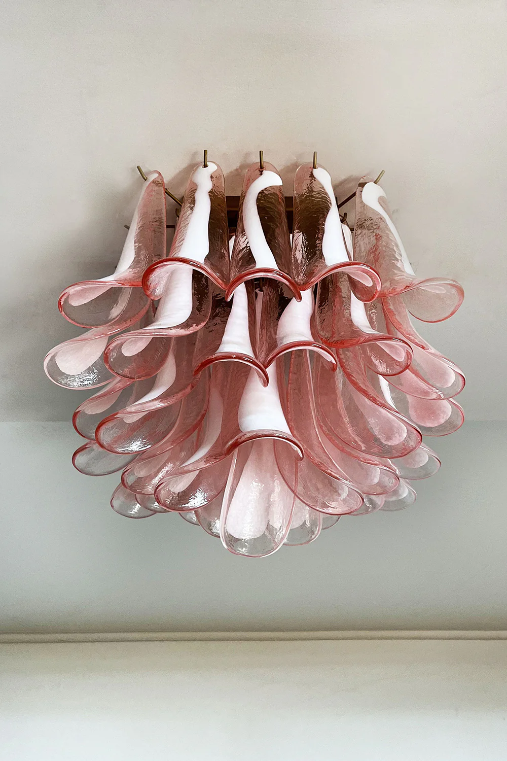 Art Pink Glass Petal Ceiling Lamp - Image 12