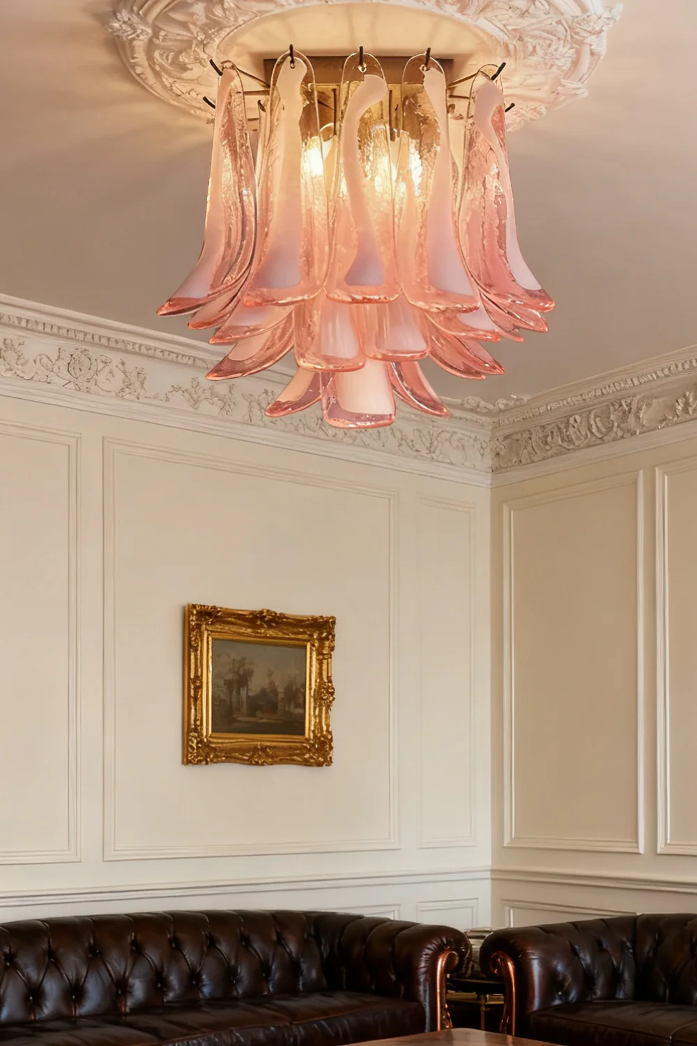 Art Pink Glass Petal Ceiling Lamp - Image 5
