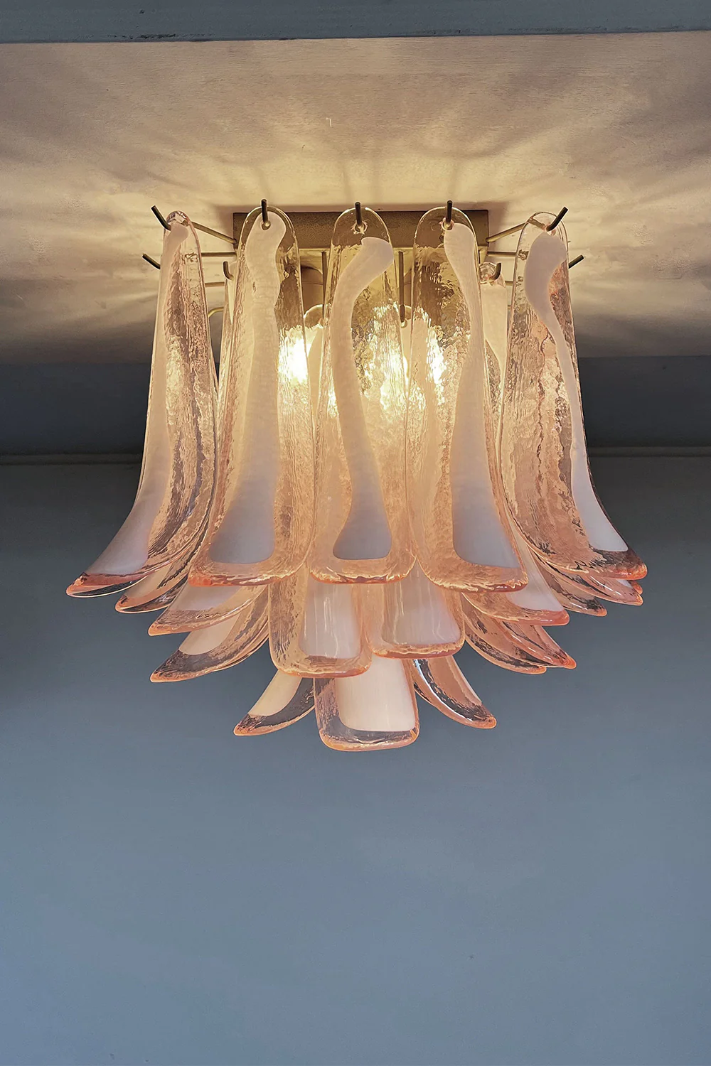 Art Pink Glass Petal Ceiling Lamp - Image 6