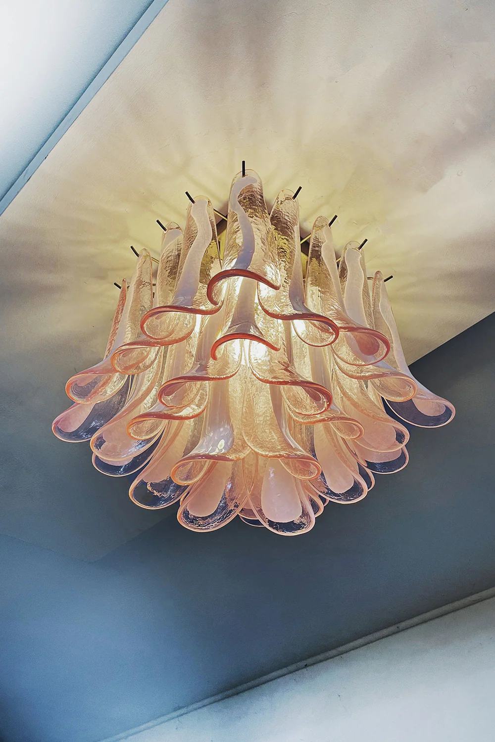 Art Pink Glass Petal Ceiling Lamp - Image 7