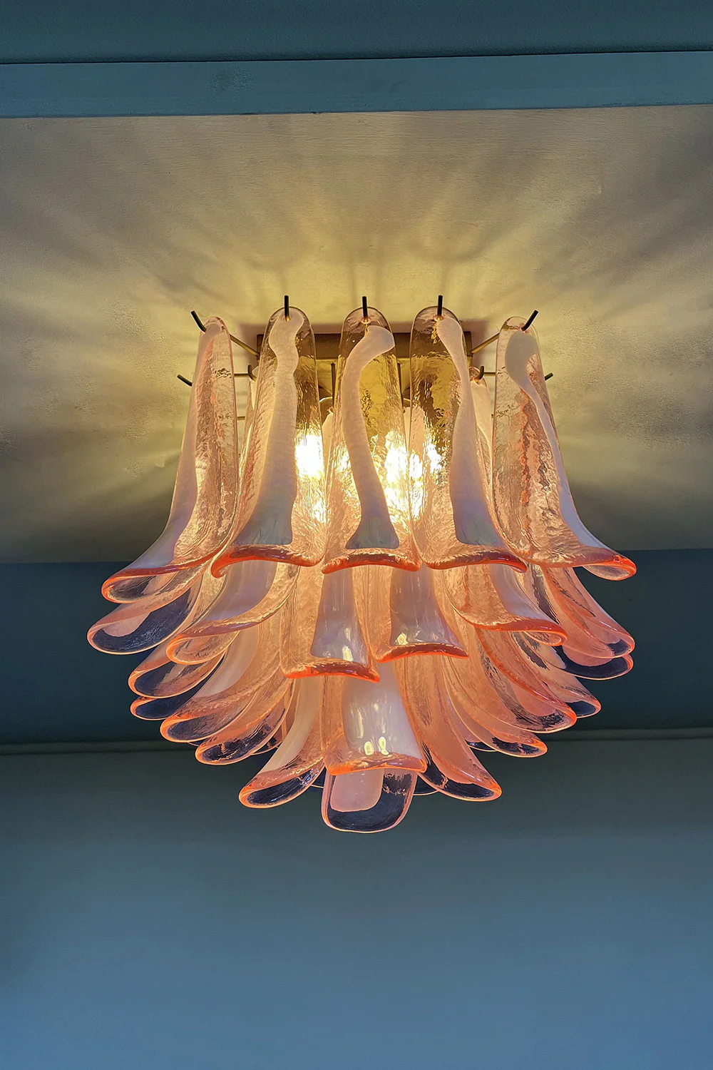 Art Pink Glass Petal Ceiling Lamp - Image 8