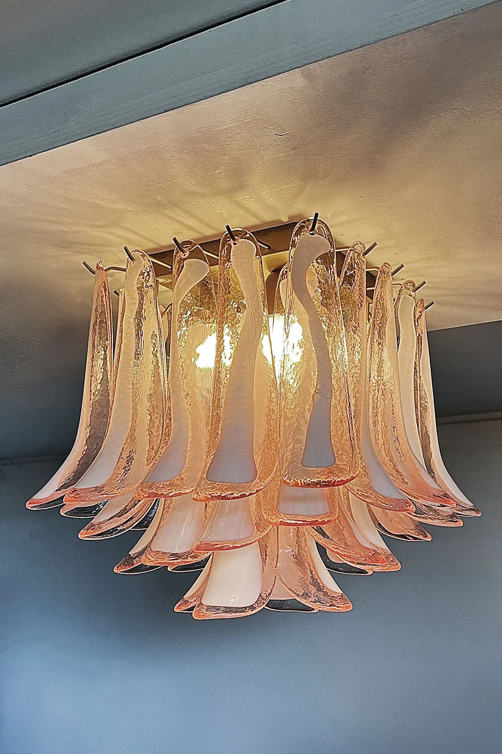 Art Pink Glass Petal Ceiling Lamp - Image 9