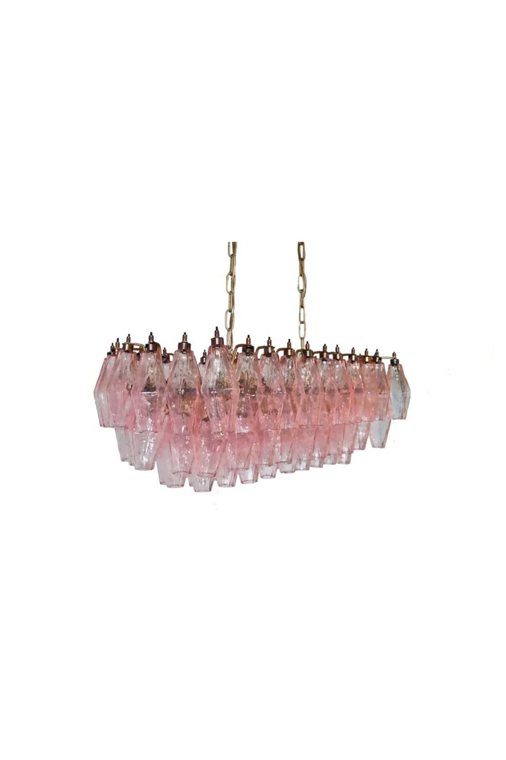 Art Poliedri Pink Glass Chandelier