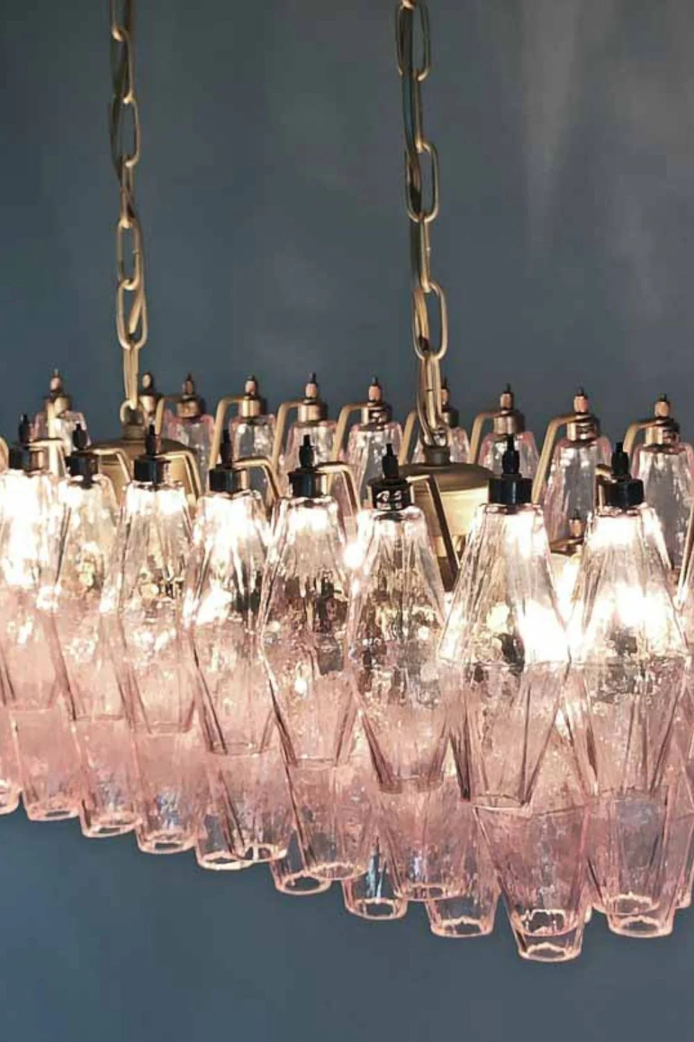 Art Poliedri Pink Glass Chandelier - Image 10