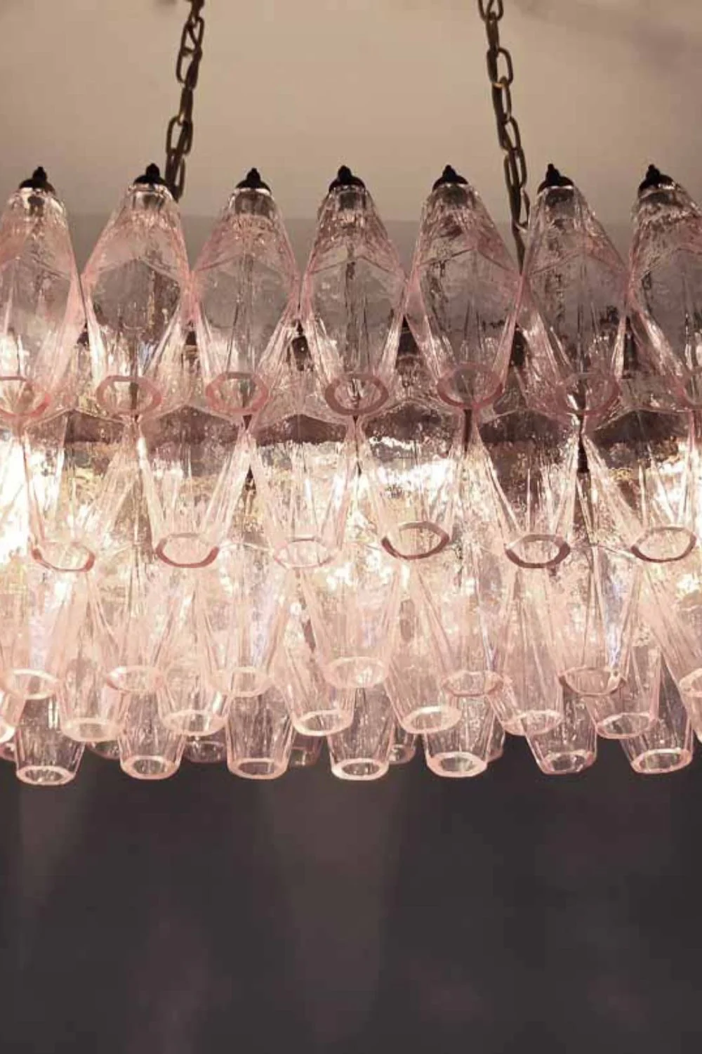 Art Poliedri Pink Glass Chandelier - Image 12
