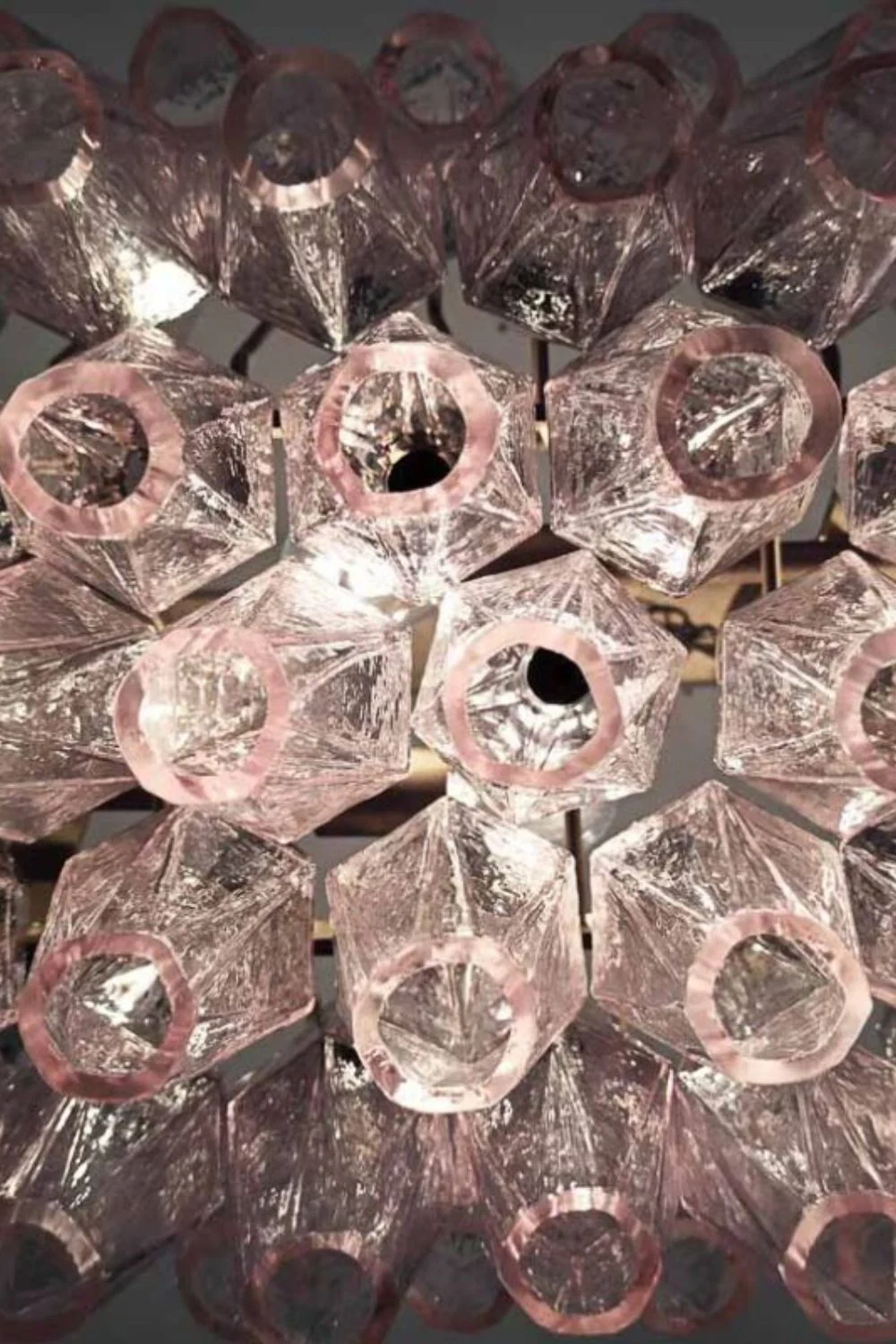 Art Poliedri Pink Glass Chandelier - Image 14