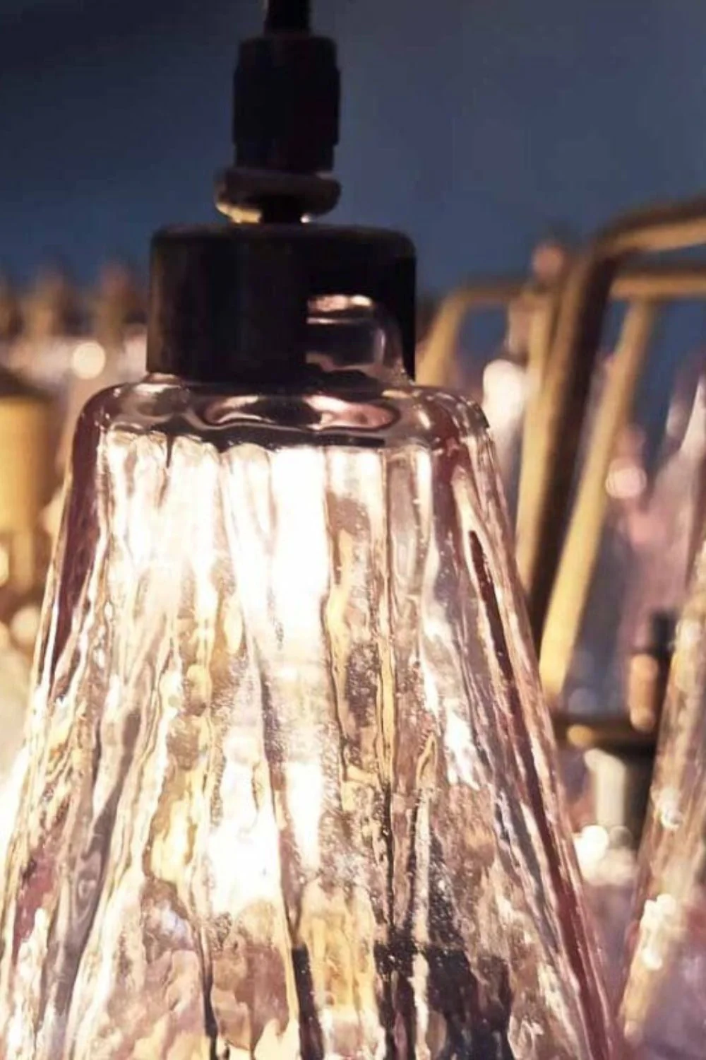 Art Poliedri Pink Glass Chandelier - Image 15