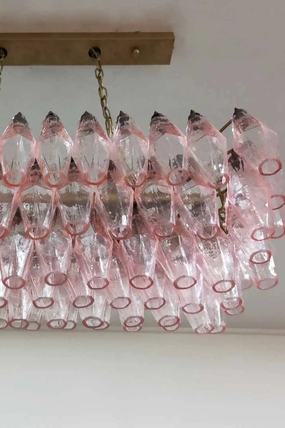 Art Poliedri Pink Glass Chandelier - Image 16