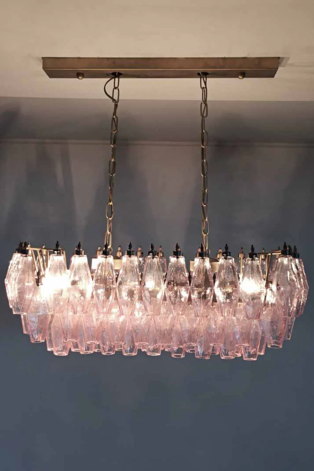 Art Poliedri Pink Glass Chandelier - Image 2
