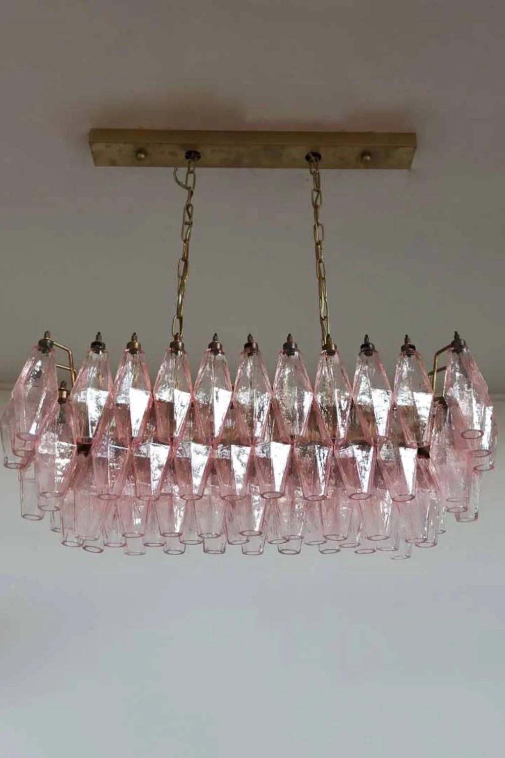 Art Poliedri Pink Glass Chandelier - Image 5