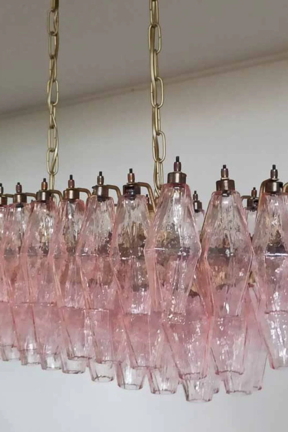 Art Poliedri Pink Glass Chandelier - Image 6