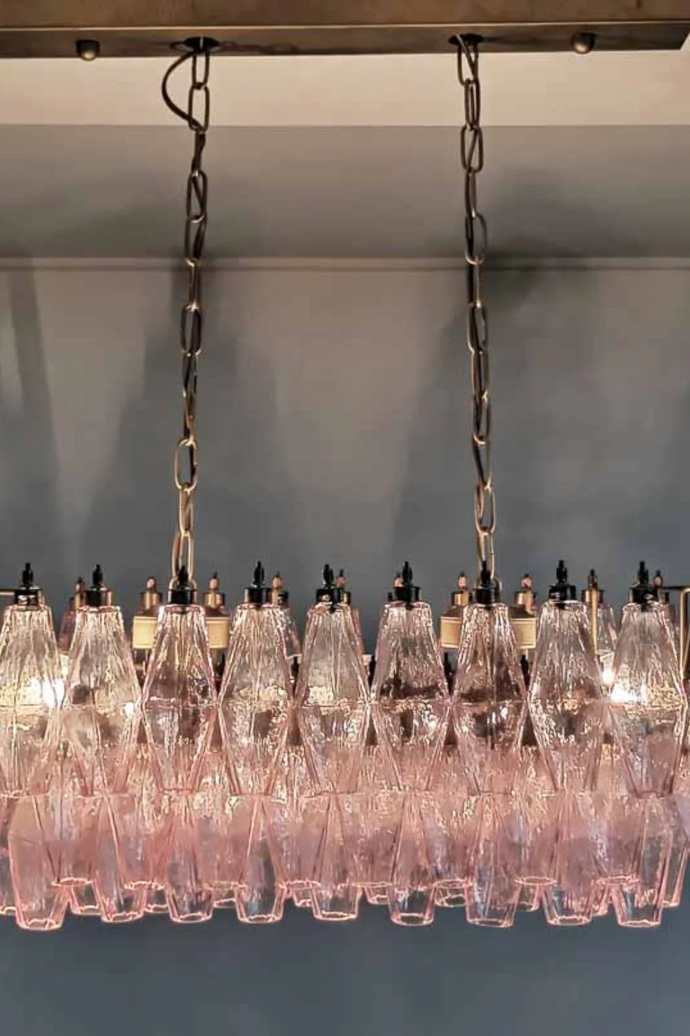 Art Poliedri Pink Glass Chandelier - Image 7