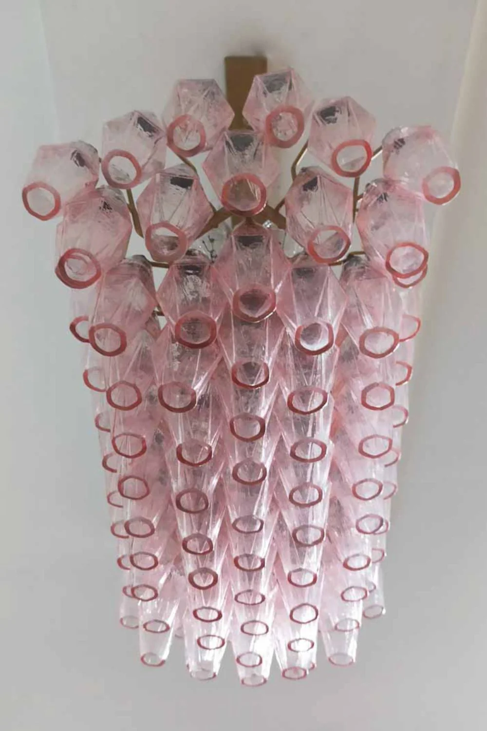 Art Poliedri Pink Glass Chandelier - Image 8