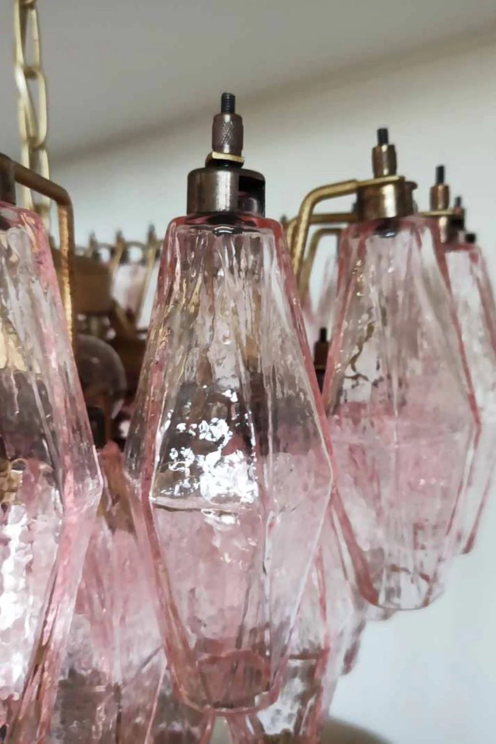 Art Poliedri Pink Glass Chandelier - Image 9