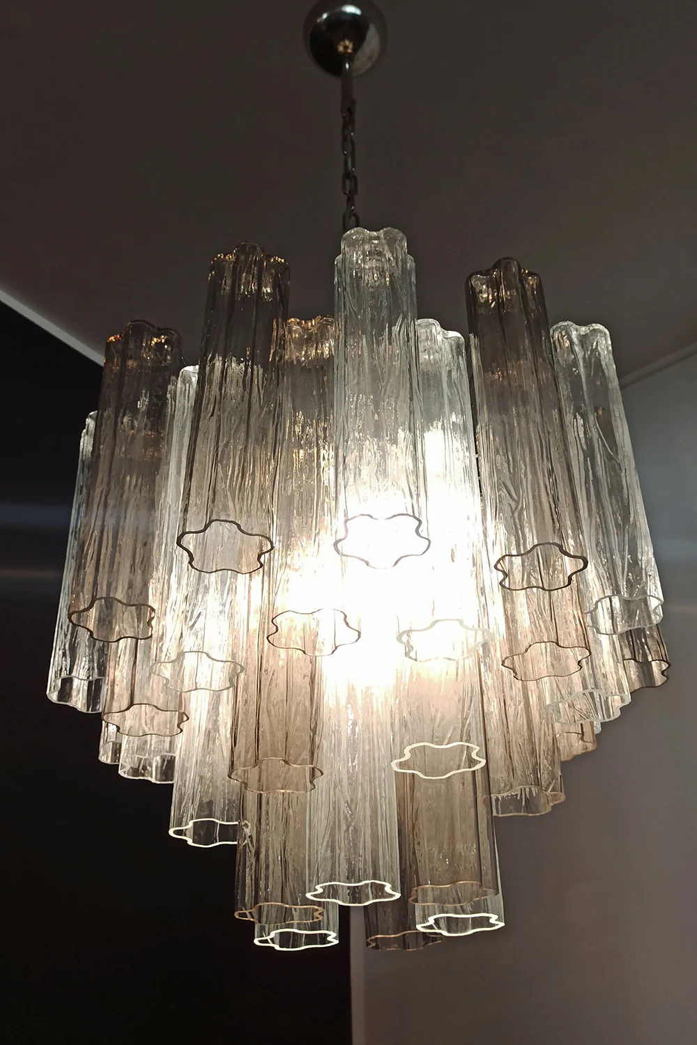 Art Smoked Glass Tubes Chandelier - Image 15