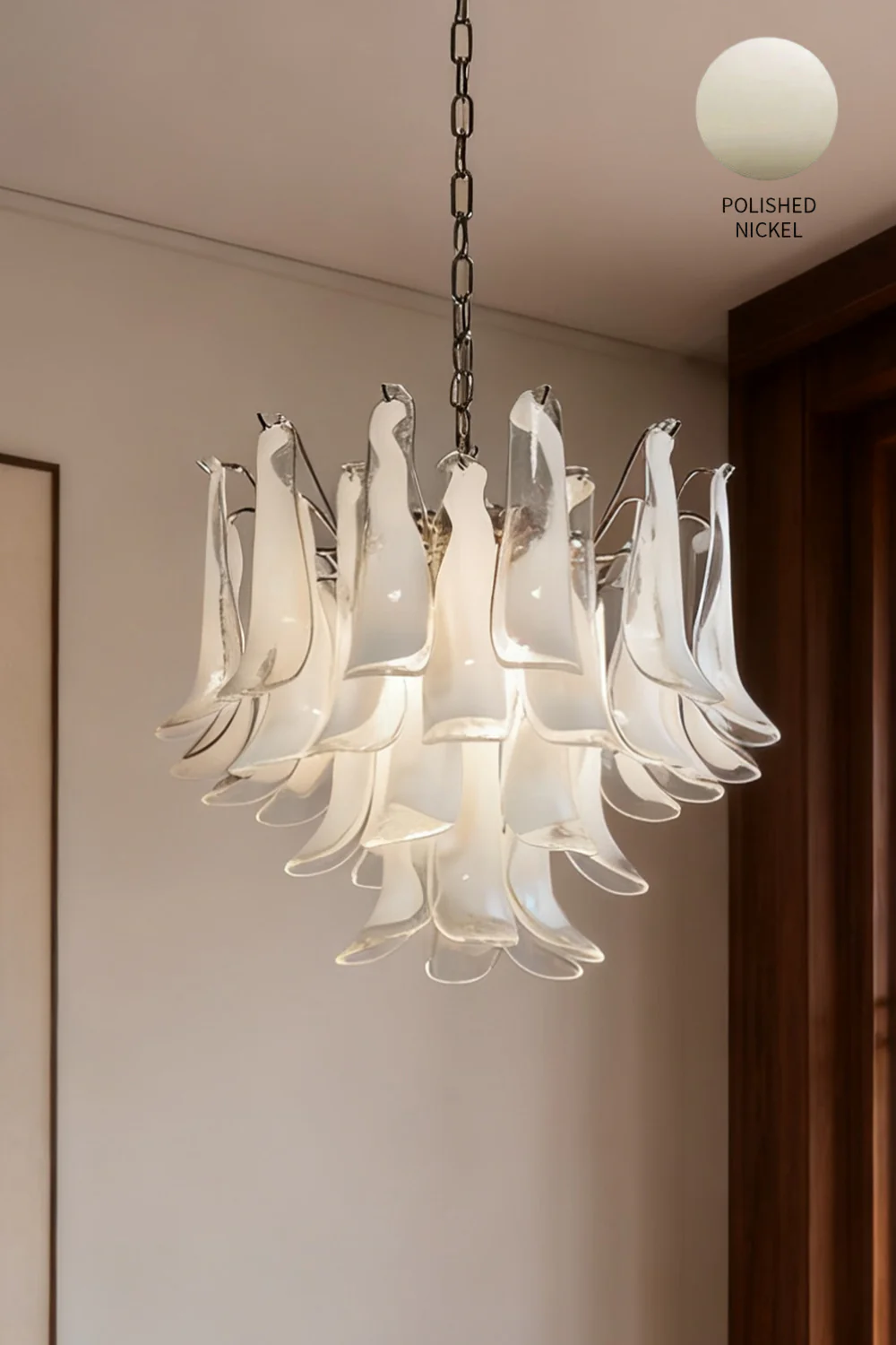 Art Tiered White Petals Chandelier - Image 20