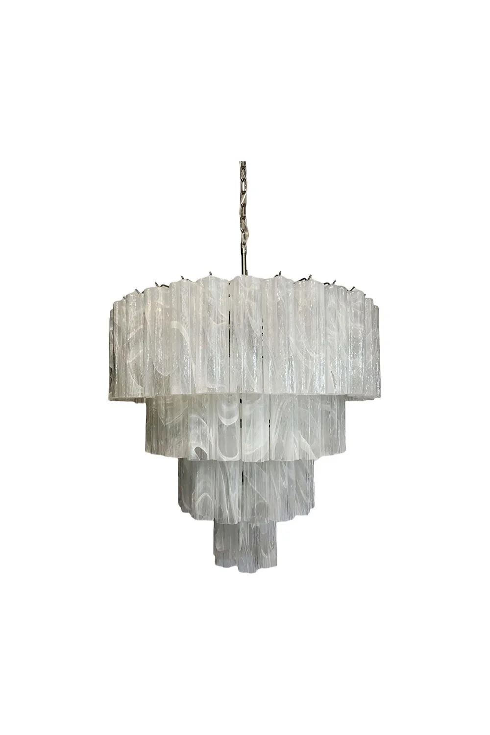 Art White Glass Tube Chandelier – 78 Pieces