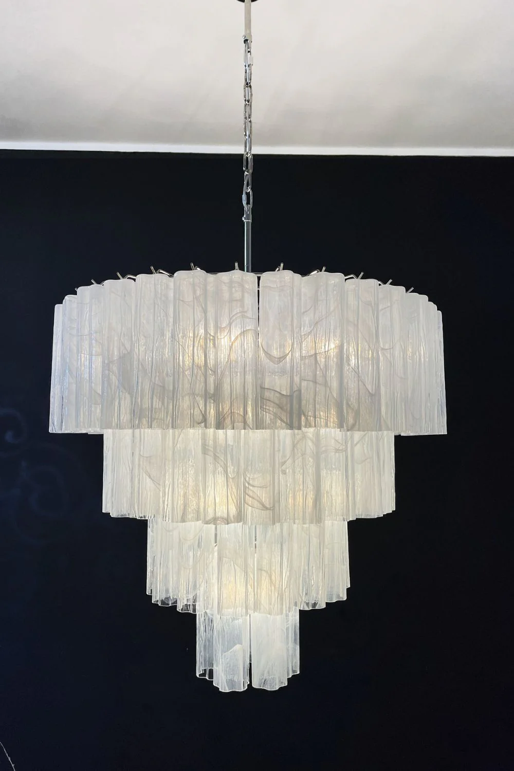 Art White Glass Tube Chandelier – 78 Pieces - Image 10