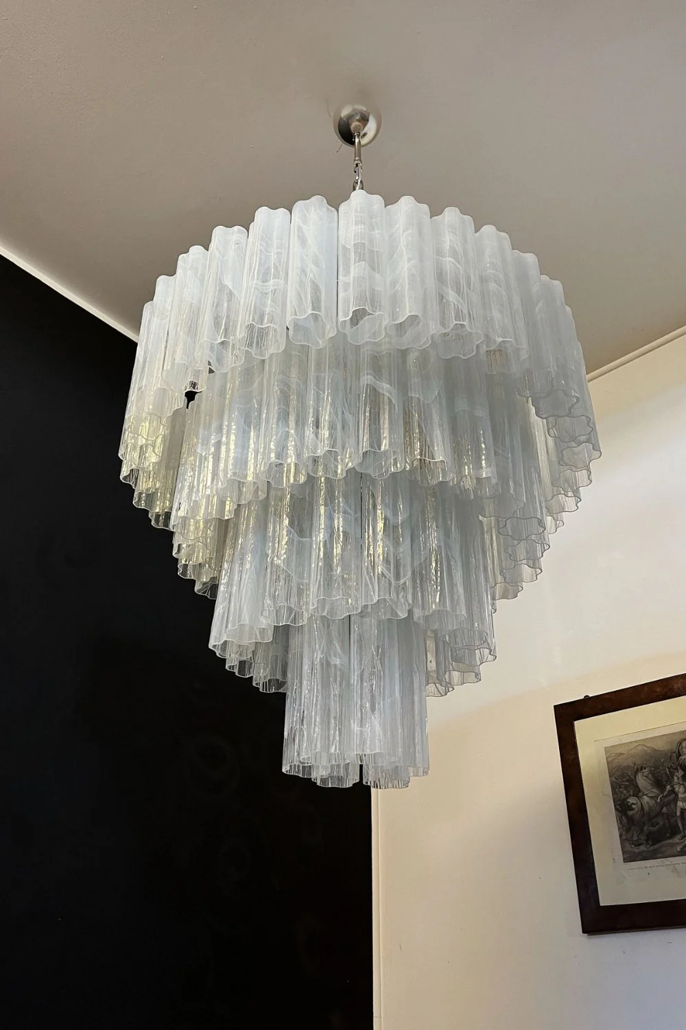 Art White Glass Tube Chandelier – 78 Pieces - Image 11