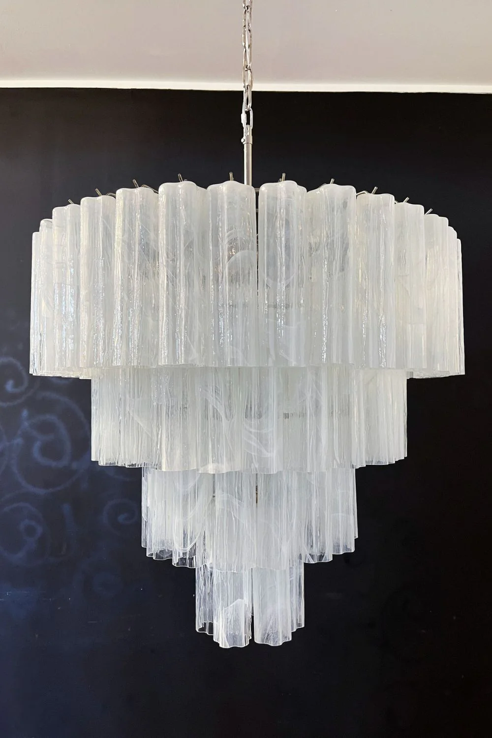 Art White Glass Tube Chandelier – 78 Pieces - Image 12